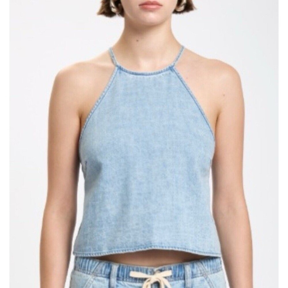 Paper Crane Chambray Halter Neck Camisole Boho Tank Top Women’s Size L